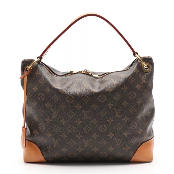 LOUIS VUITTON Berri PM Monogram Canvas Shoulder Bag Brown